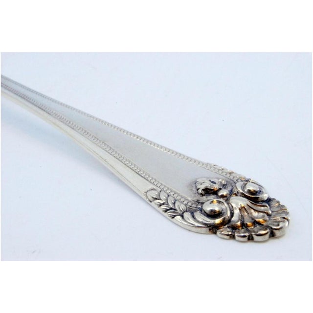 Silver Silver Spaghetti Spoon with Grooves on the Shell and Handle For Sale - Image 8 of 10
