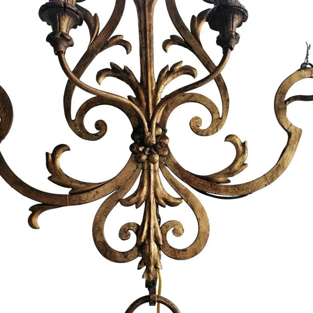 Large Antique Wall Light in Wrought Iron, 1890s For Sale - Image 5 of 7