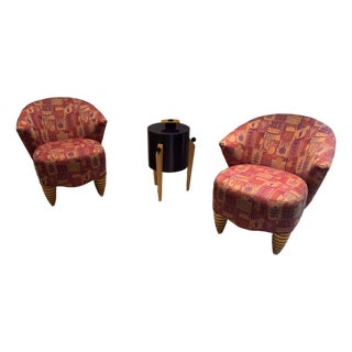 1990s Postmodern Barrel Chairs For Sale
