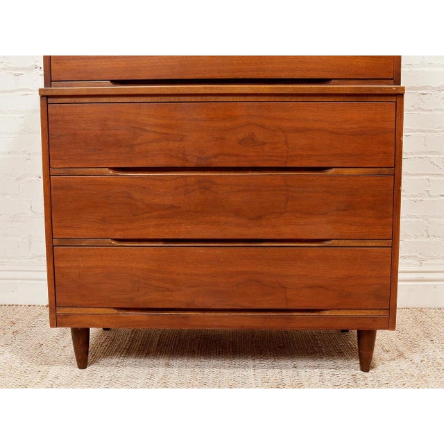 Five Drawer Mid Century Highboy Sleek For Sale - Image 10 of 12