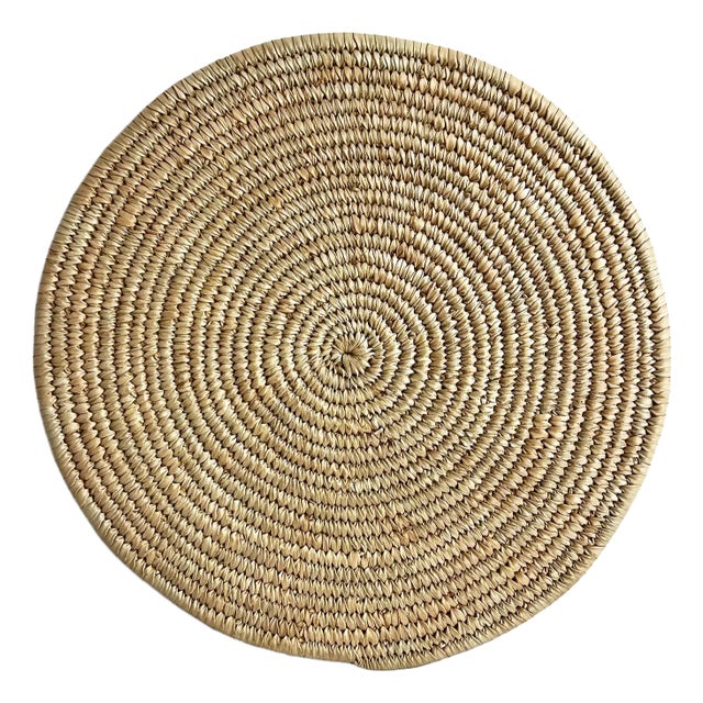Vintage Natural Woven Kuba Coastal Placemat For Sale