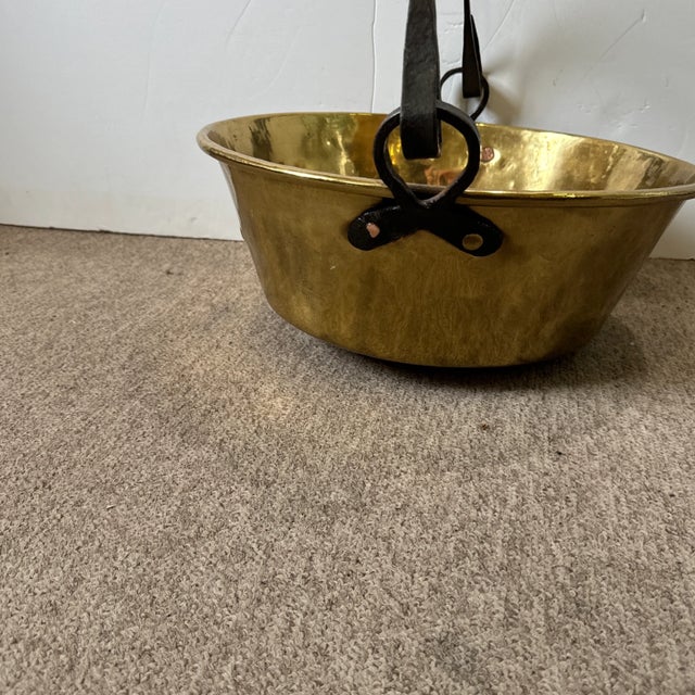 English 18th Century Hand Made Brass and Wrought Iron Milk Bucket For Sale - Image 3 of 5