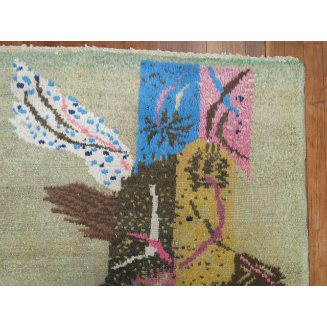Retro Vintage Turkish Deco Rug For Sale - Image 4 of 18