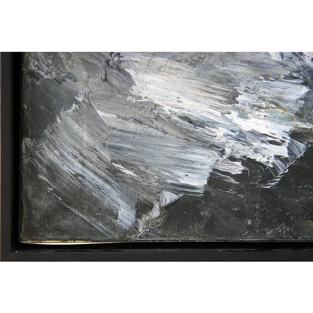1962 Black and White Abstract Expressionist Painting by Stacha Halpern For Sale In Houston - Image 6 of 9
