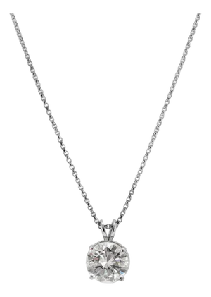 Unisex 14k White Gold Gia 2.28ct K Vvs2 Round Diamond Solitaire Pendant Necklace