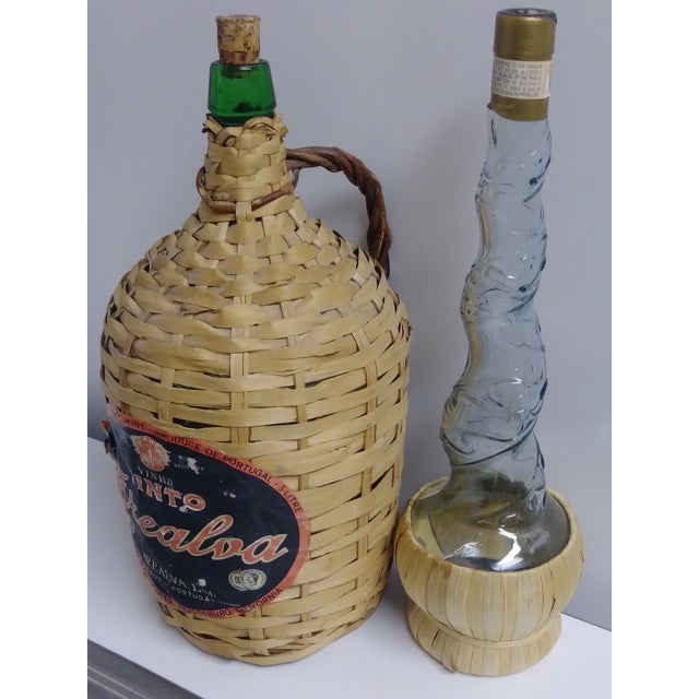 1970s Wicker Wine Bottles - a Pair For Sale - Image 13 of 13