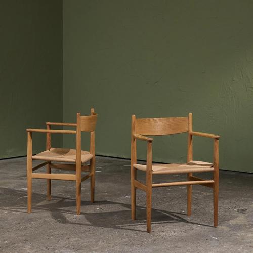 Wood Model CH36 and CH37 Dining Chairs in Oak and Papercord by Hans J. Wegner for Carl Hansen, Denmark, 1960s, Set of 8 For Sale - Image 7 of 16