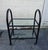 Vintage Italian Black Plastic and Glass Bar Cart, 1980s For Sale - Image 6 of 8
