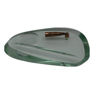 Sculptural Glass Pen Holder and Ashtray attributed to Max Ingrand for Fontana Arte, 1960s For Sale