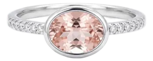 Natural Morganite Engagement Wedding Ring, Pink Peach Gemstone Ring Us 7