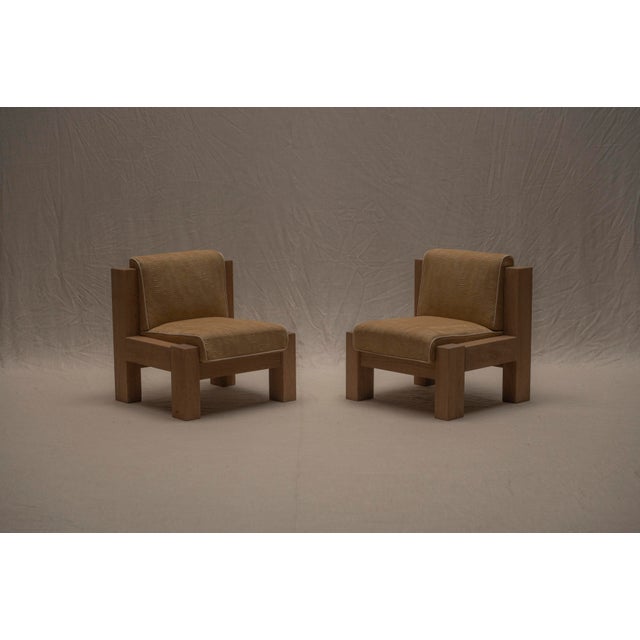 Brutalist Oak Easy Chairs, 1970s, Set of 2 For Sale - Image 16 of 16