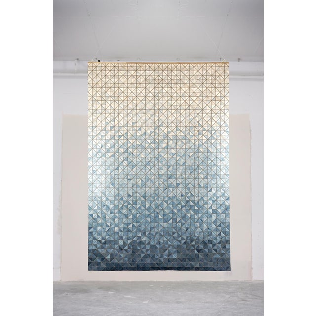 Not Yet Made - Made To Order Fading Blue Wall Tapestry in Wood and Textile by Elisa Strozyk For Sale - Image 5 of 5