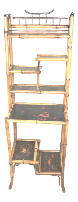 Mid 19th Century Napoleon III Period Bamboo Etagere