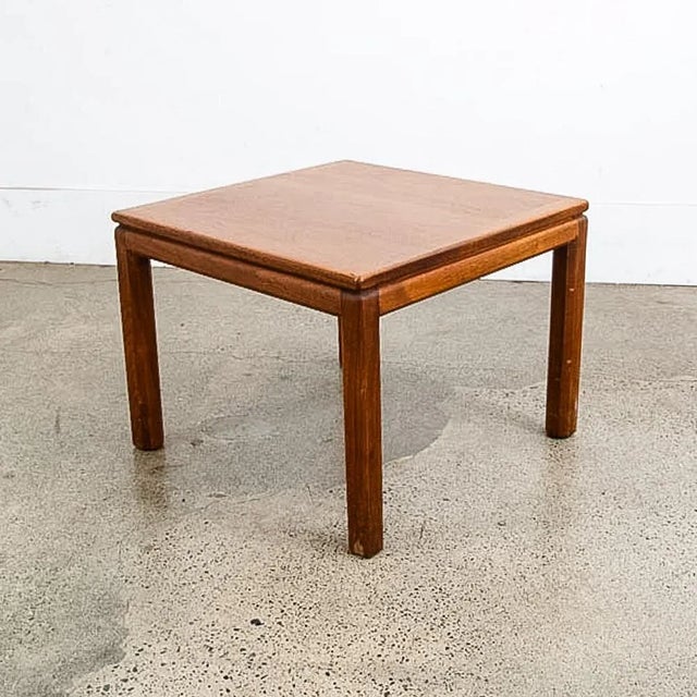 1960s Pair of Mid Century Danish Modern End Tables Side Square Walnut Low Cube Nightstands For Sale - Image 9 of 12