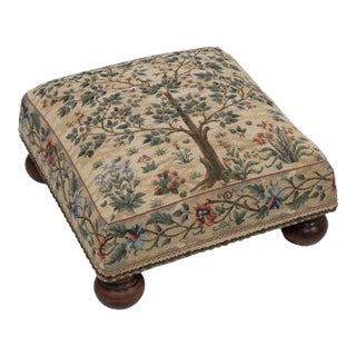 00 Tree of Life Light Tapestry Footstool For Sale