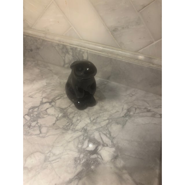 Art Deco Baccarat Black Bunny, Baccarat Crystal Black Rabbit, Baccarat Animal Figure, Made in France, Signed Baccarat Bunny Paper Weight For Sale - Image 3 of 5