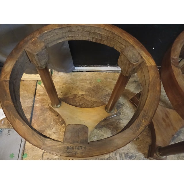 Antique French Empire Walnut and Marble Side or Gueridon Tables - A Pair For Sale - Image 4 of 11