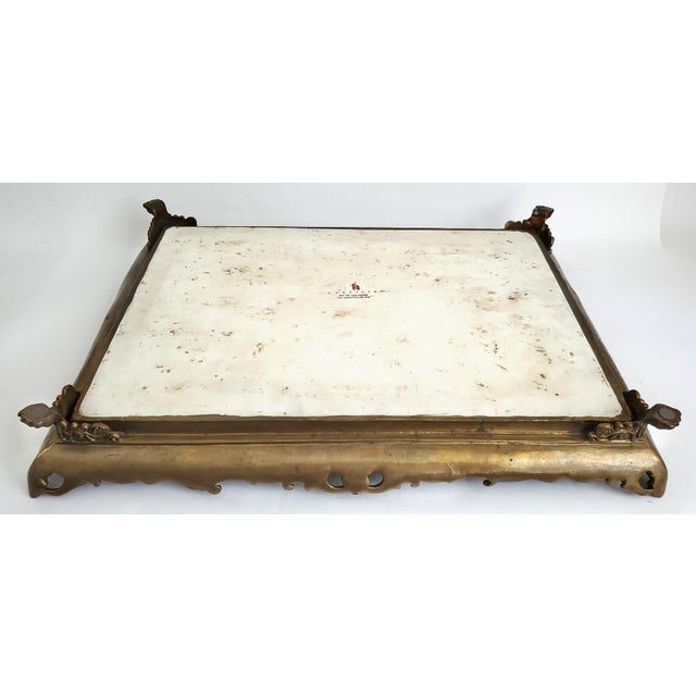 Tray Porcelain Brass Ormolu For Sale - Image 12 of 12