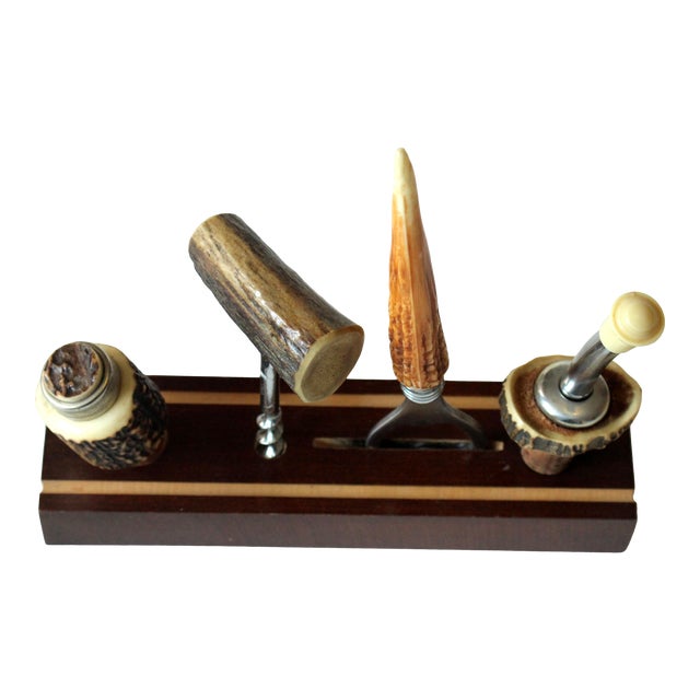 1950s Vintage Bar Utensils, Set of 4 in a Holder Chairish