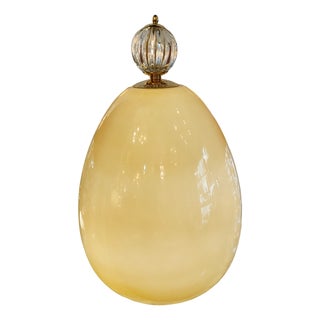 Yellow Murano Glass Egg Lamp, 1970s For Sale
