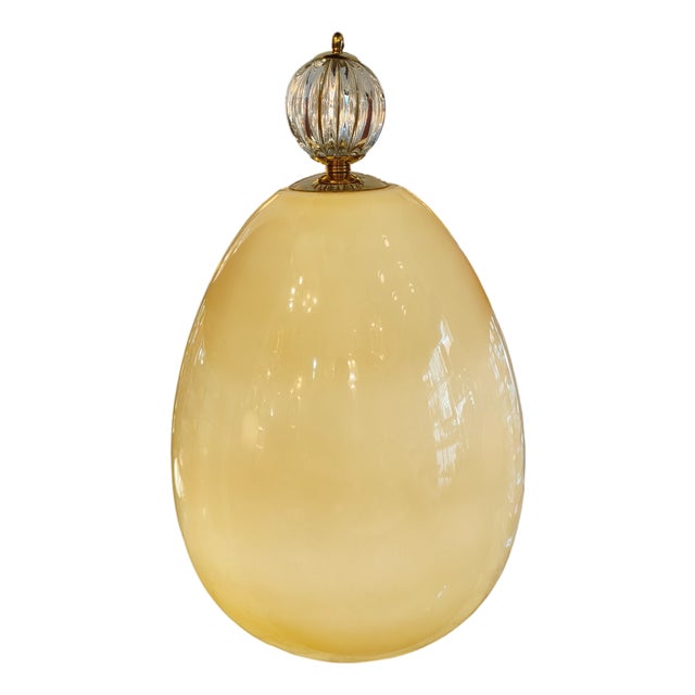 Yellow Murano Glass Egg Lamp, 1970s For Sale