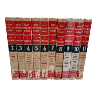 Vintage Set of Ten Midcentury Encyclopedia of Cooking Cookbooks For Sale