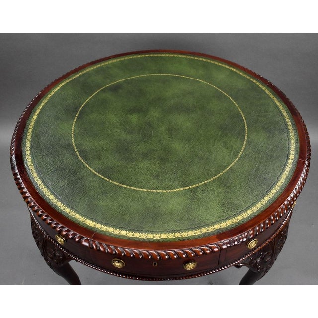 1900 - 1909 Antique Edwardian Mahogany Drum Table, 1900 For Sale - Image 5 of 13