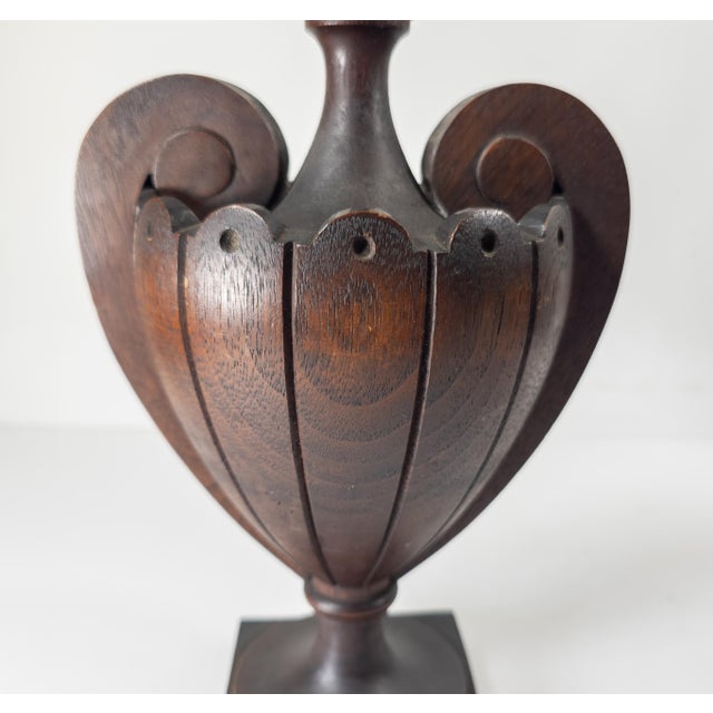 19th Century Carved Walnut Urn Form Decorative Finial For Sale - Image 11 of 12