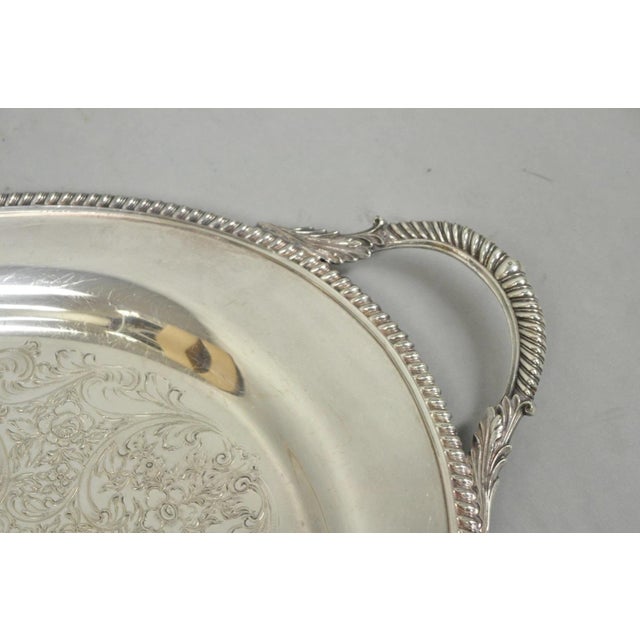 Vintage English Victorian Egw&s Silver Plated Oval Serving Platter Tray W/ Mono For Sale In Philadelphia - Image 6 of 14