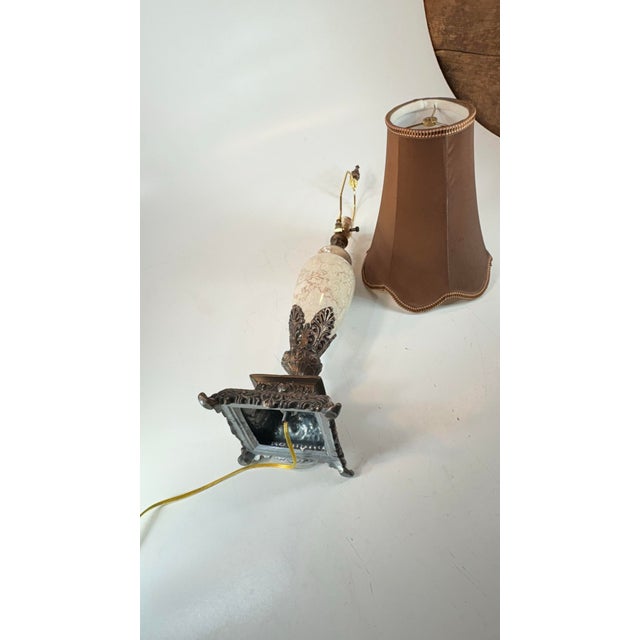 Vintage Lamp Marble & Bronzed Metal, Baroque, Neoclassical, Victorian Style For Sale - Image 12 of 12