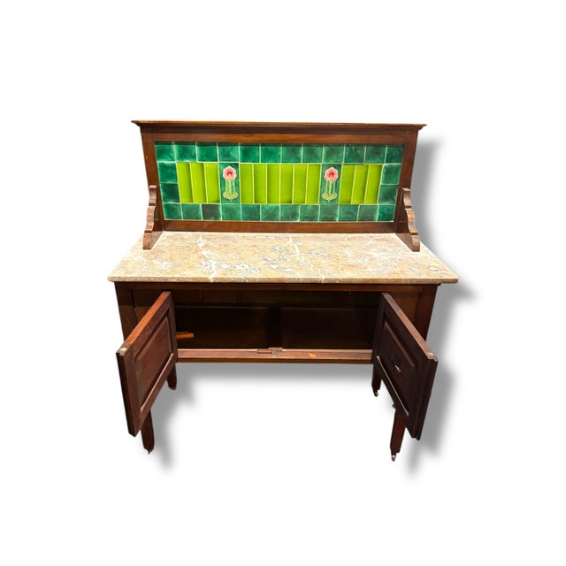 1970s 1970s Hutch With Mosaic Back For Sale - Image 5 of 5