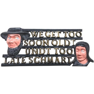 Vintage Dutch Cast Iron Wall Hanging For Sale
