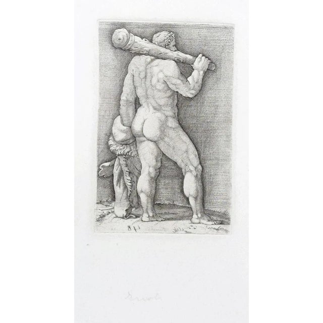 Heracles with the Club - Original Etching by Anonymous Master 17th Century 17th Century For Sale - Image 3 of 3