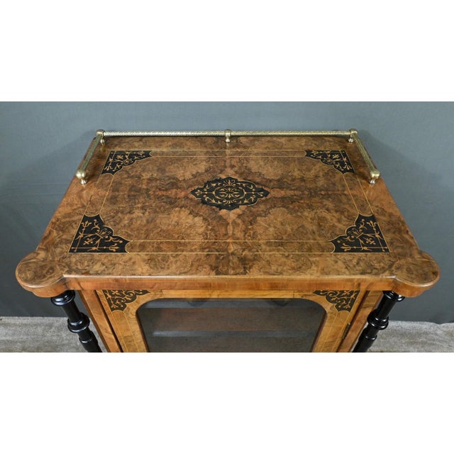 Traditional Charles X Style Burl Walnut Music Cabinet For Sale - Image 3 of 18