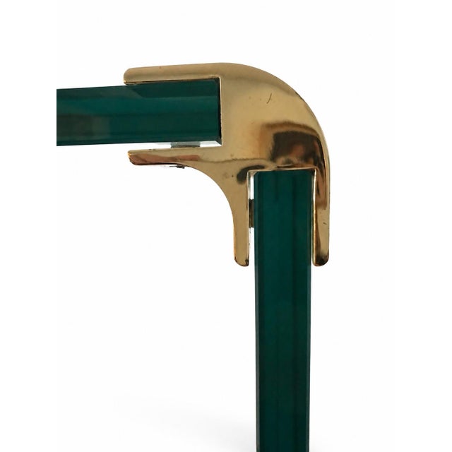 Metal Leon Rosen for Pace Waterfall Glass and Brass Shelving Unit. For Sale - Image 7 of 9