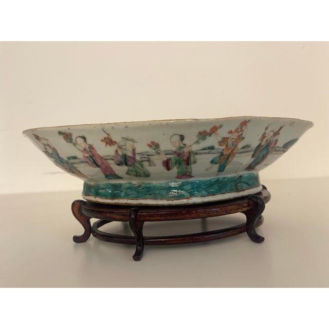 Offered is a unique and refined antique Chinese porcelain ink brush washer, dating from the late 19th century (Qing...