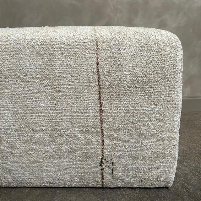 Textile Custom Made Turkish Rug Ottoman For Sale - Image 7 of 10
