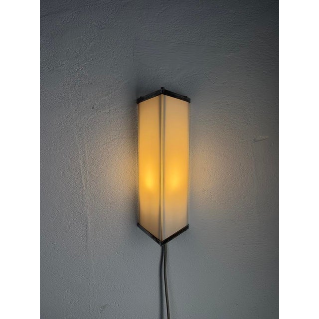 Modernist Geometric Wall Lamp in Glass and Metal, 1960s For Sale - Image 9 of 15