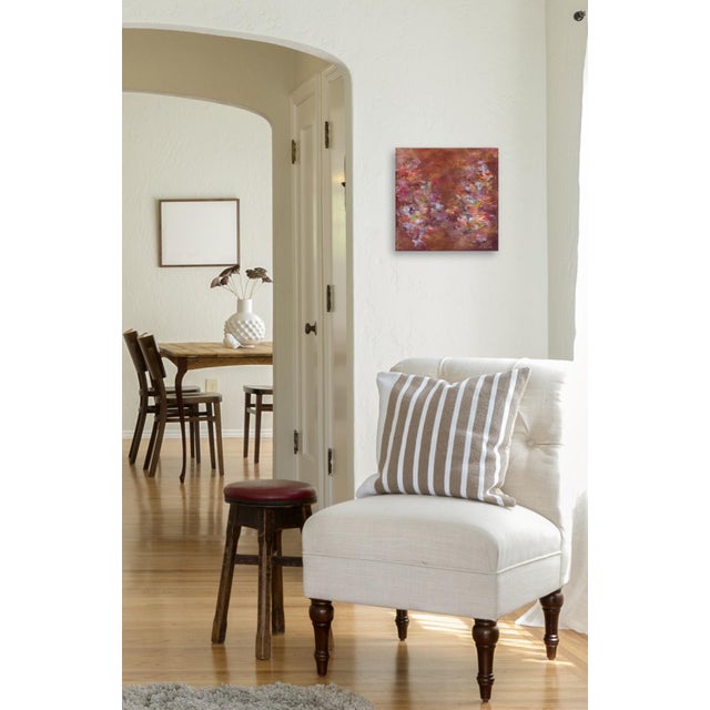 Red Live Passionately - Red Abstract Floral Painting Original Artwork by Vé Boisvert For Sale - Image 8 of 9