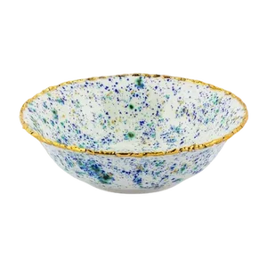 Salad Bowl Craquelé Edge Blue Marble