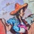 Red Lorenzo Castñeda 2010 "La Fiesta" Framed Watercolor 23"h X 19"w Beautiful Colorful Western Piece For Sale - Image 8 of 13