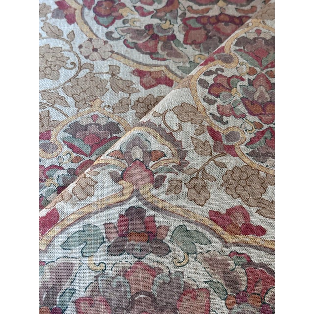 Traditional G P & J Baker Kiana Red/Aqua Fabric 1 1/2 Yards For Sale - Image 3 of 6