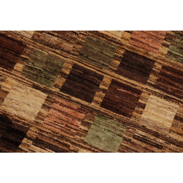 Contemporary Gabbeh Brown/Tan Wool Rug- 8'11'' X 11'7'' For Sale In New York - Image 6 of 10