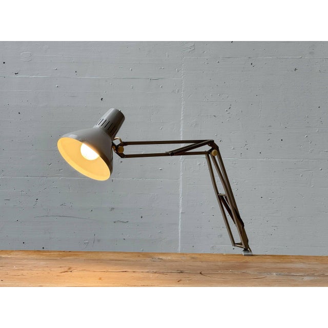 Postmodern Vintage Grey Clamp Lamp from Ledu, Sweden, 1970s For Sale - Image 3 of 16