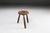 Vintage Brutalist Low Oak Stool, Belgium, 1960s For Sale - Image 9 of 9
