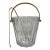Vintage Baccarat Crystal Ice Bucket With Gold-Tone Handle & Tongs For Sale