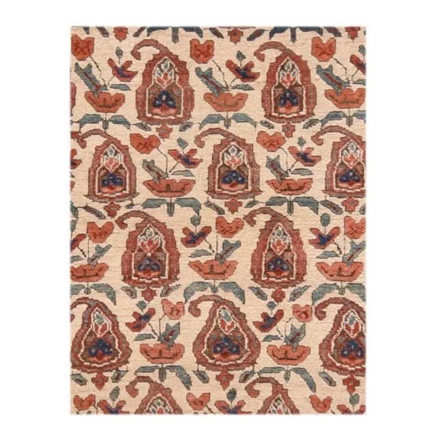 Persian Vintage Beige Afshar Persian Area Rug For Sale - Image 3 of 4