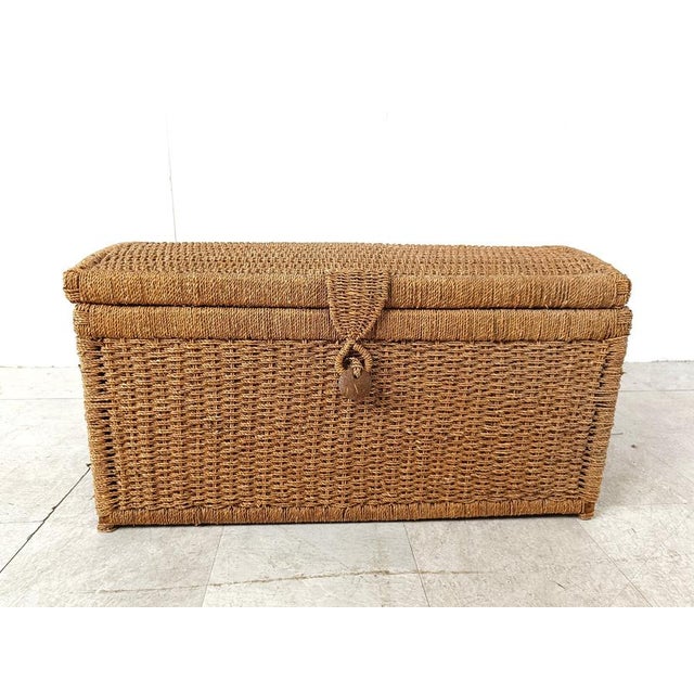 Boho Chic Vintage Papercord Chest, 1970s For Sale - Image 3 of 12