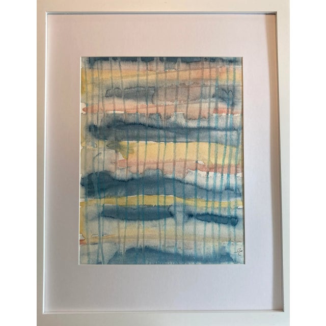 Contemporary Original Watercolor Abstract Painting on Paper by Stephanie Cate For Sale