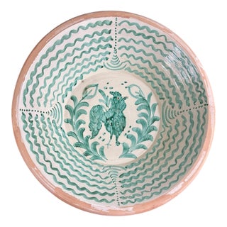 Large Spanish Fajalauza Ceramic Lebrillo Bowl For Sale